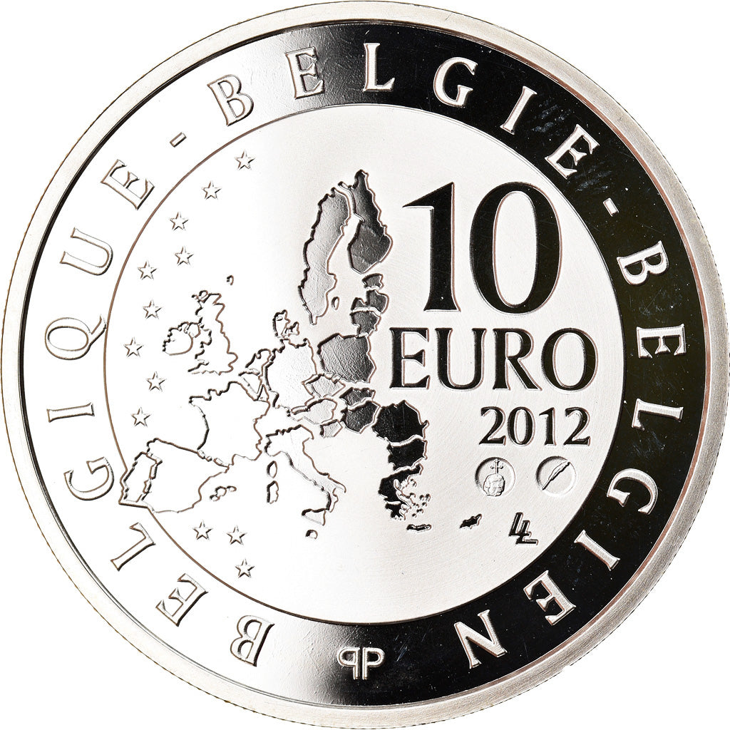 Belgium, 10 Euro, Paul Delvaux, 2012, Colourized, MS(65-70), Silver