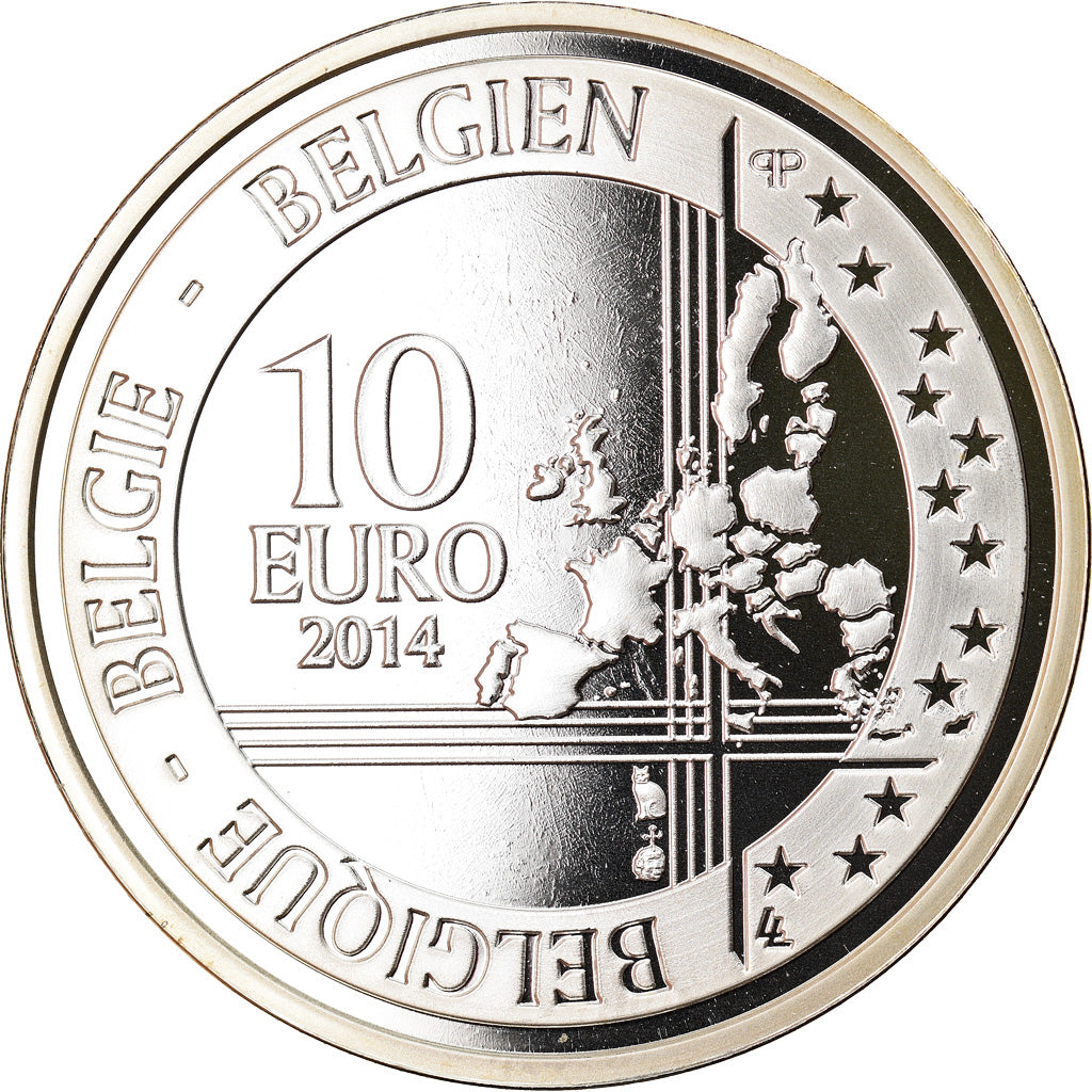 Belgio, 10 Euro, Adolphe Sax, 2014, FDC, Argento