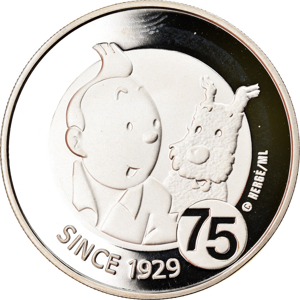 Belgio, 10 Euro, Tintin, 2004, FDC, Argento, KM:236