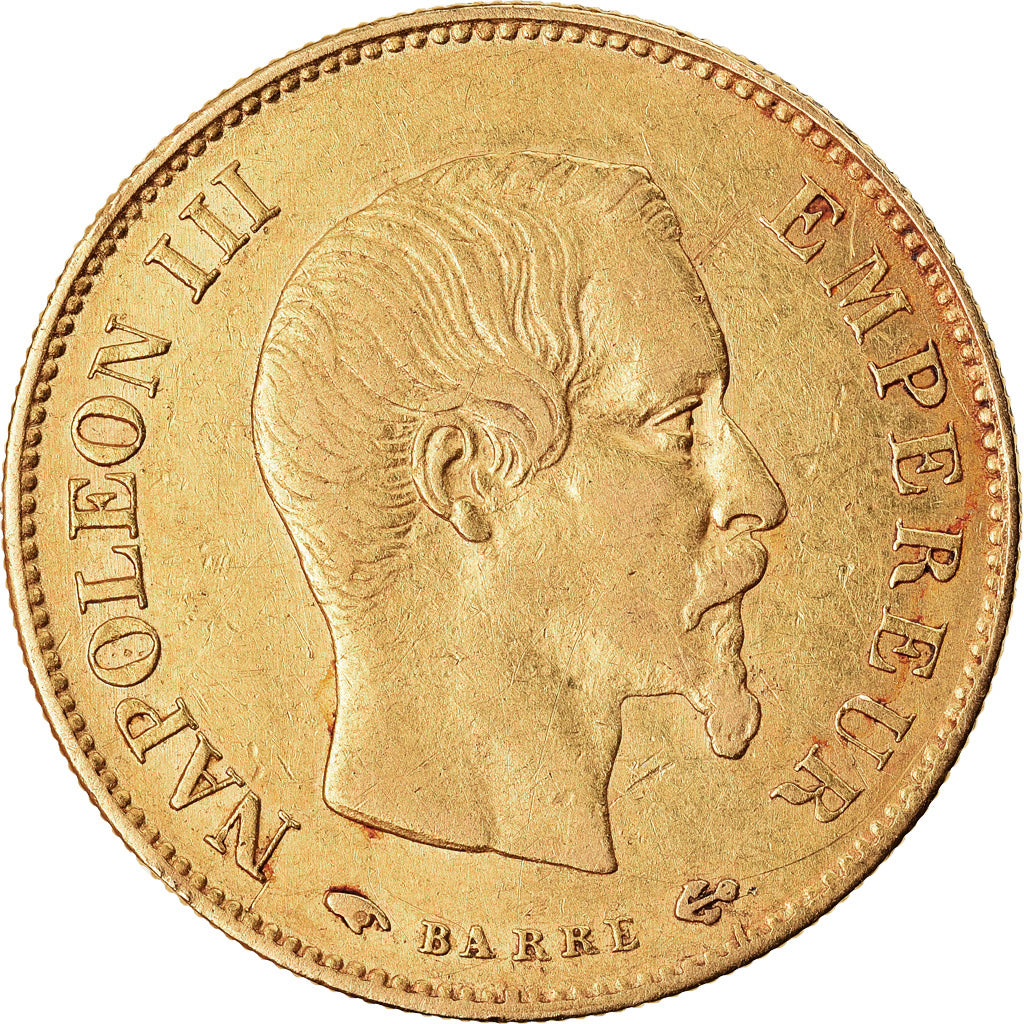 Coin, France, Napoleon III, 10 Francs, 1858, Paris, EF(40-45), Gold, KM:784.3
