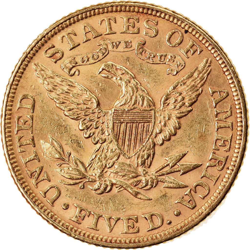 Moneta, USA, Coronet Head, $5, Half Eagle, 1895, Philadelphia, AU(55-58)