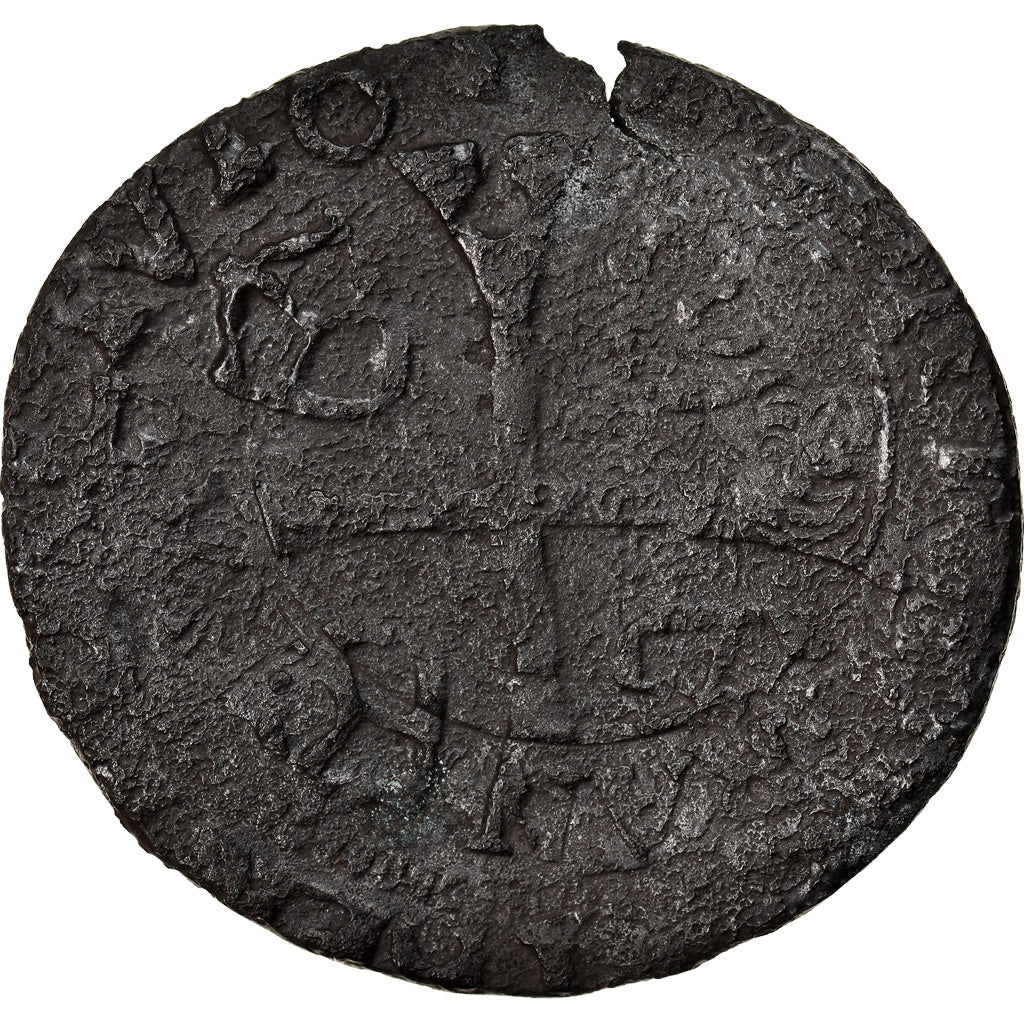 Münze, Frankreich, Louis XIII, Faux douzain Huguenot, Surfrappe sur Double