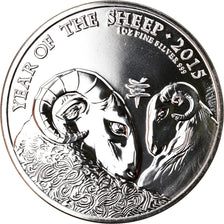 Moeda, Grã-Bretanha, Year of the Sheep, 2 Pounds, 2015, 1 Oz, MS(65-70), Prata
