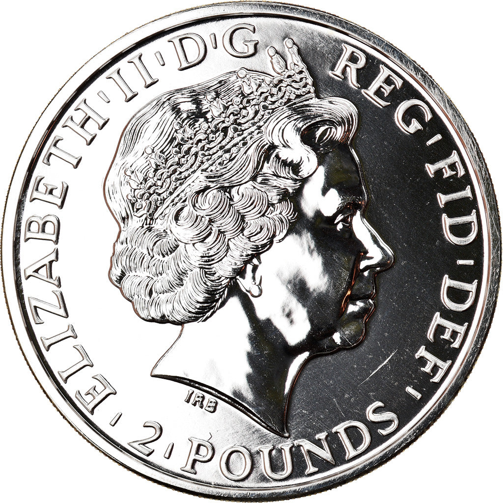 Coin, Great Britain, Year of the Sheep, 2 Pounds, 2015, 1 Oz, MS(65-70), Silver