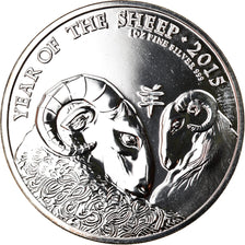 Coin, Great Britain, Year of the Sheep, 2 Pounds, 2015, 1 Oz, MS(65-70), Silver