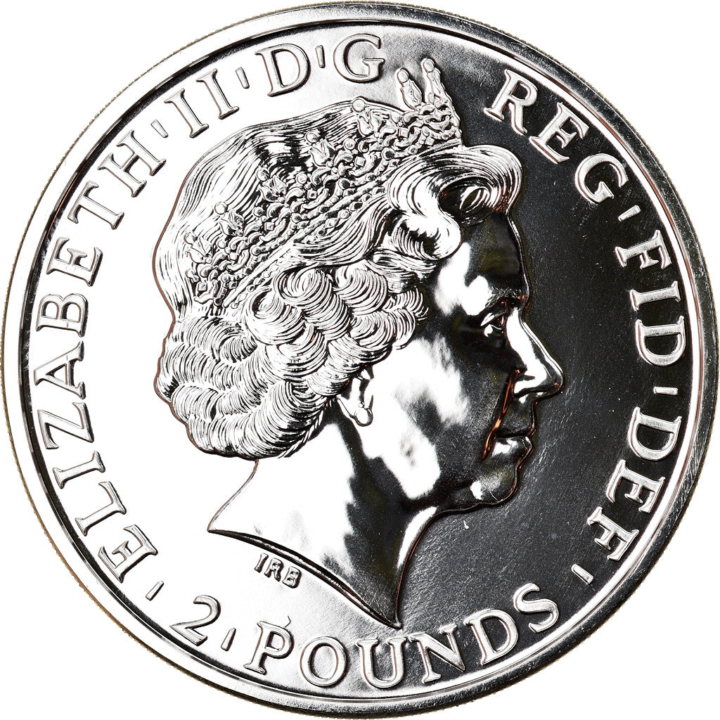 Coin, Great Britain, Year of the Sheep, 2 Pounds, 2015, 1 Oz, MS(65-70), Silver