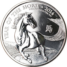 Coin, Great Britain, Year of the Horse, 2 Pounds, 2014, 1 Oz, MS(65-70), Silver