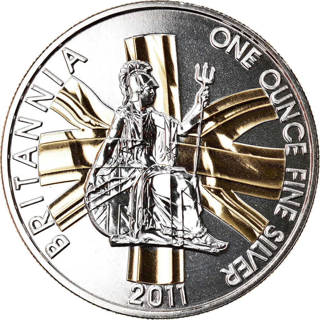 Münze, Großbritannien, Elizabeth II, Britannia, 2 Pounds, 2011, Colourized