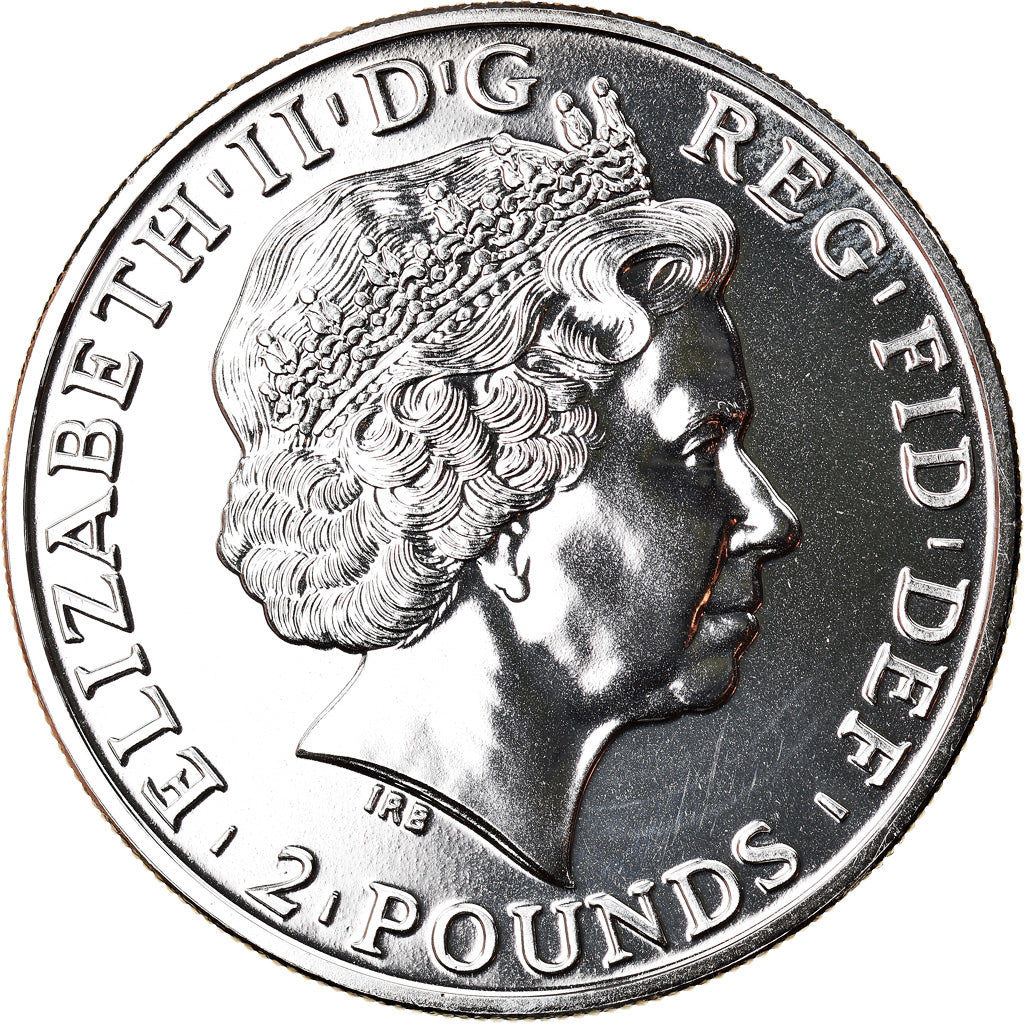 Münze, Großbritannien, Elizabeth II, Britannia, 2 Pounds, 2011, Colourized