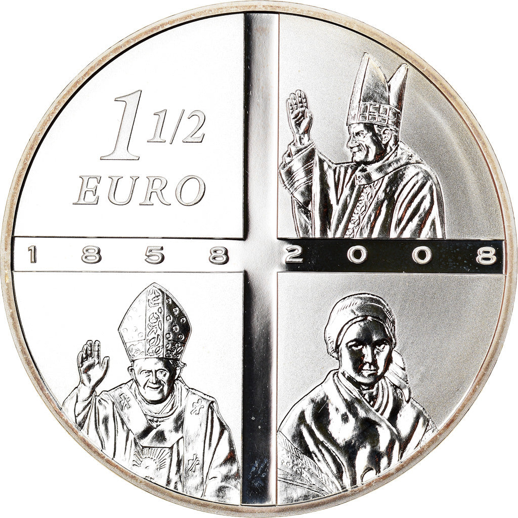Frankrijk, Parijse munten, 1-1/2 Euro, 150th Anniversary of Lourdes, 2008