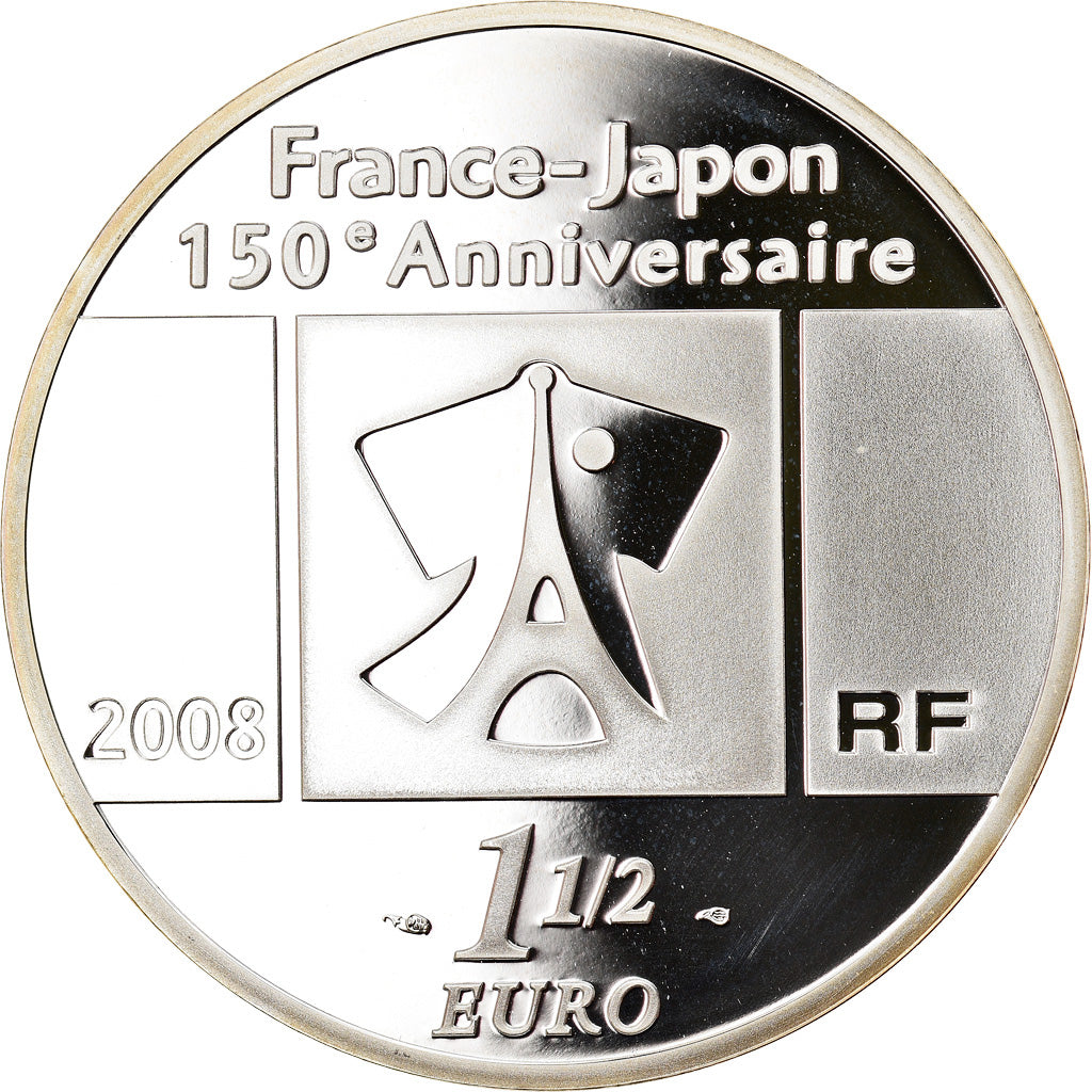 France, Monnaie de Paris, 1-1/2 Euro, Kanei-Thuho, 2008, Proof, MS(65-70)