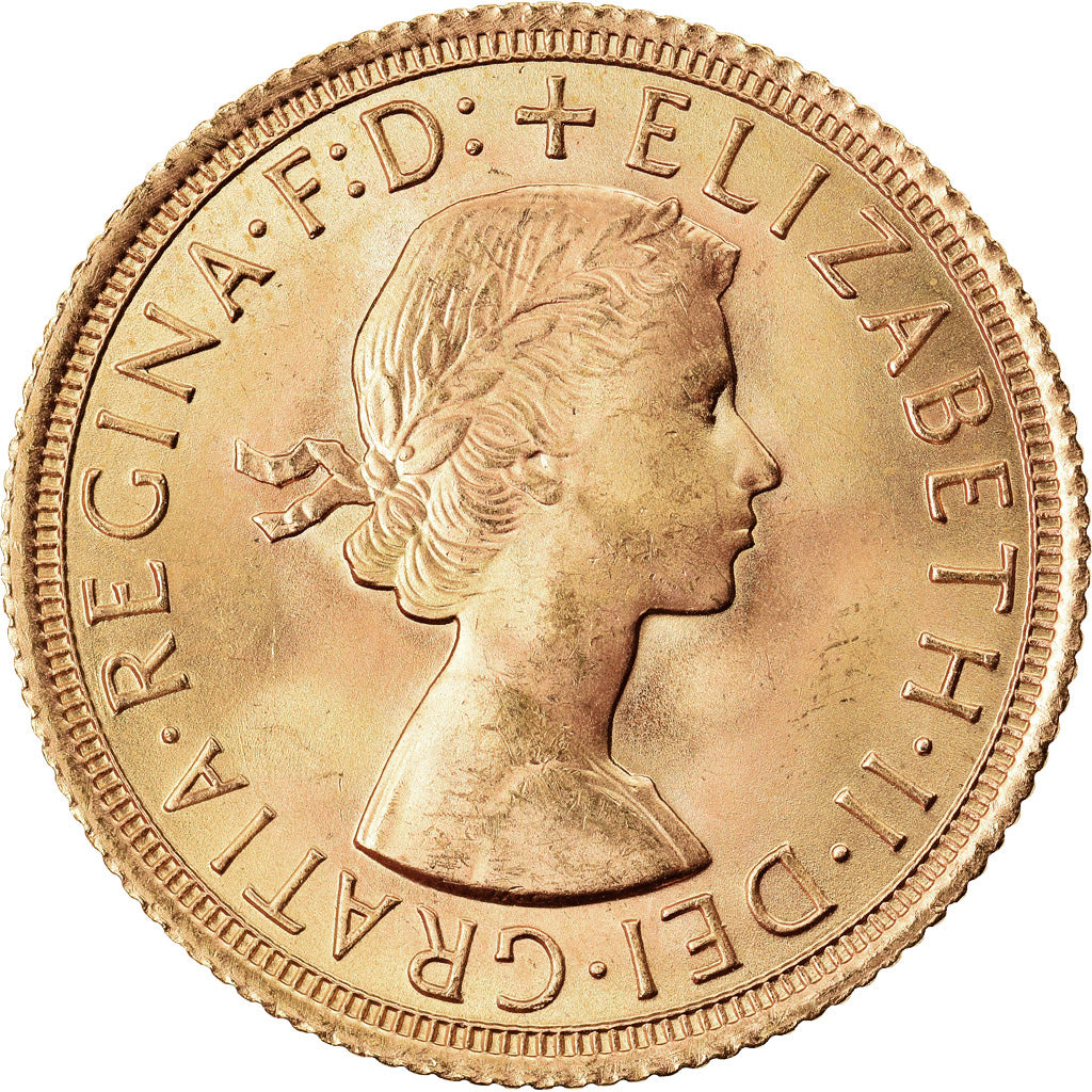 Coin, Great Britain, Elizabeth II, Sovereign, 1966, MS(64), Gold, KM:908