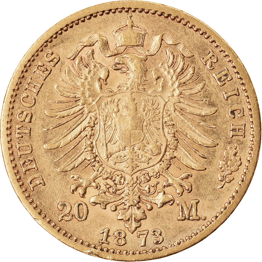 Monnaie, Etats allemands, SAXONY-ALBERTINE, Johann, 20 Mark, 1873