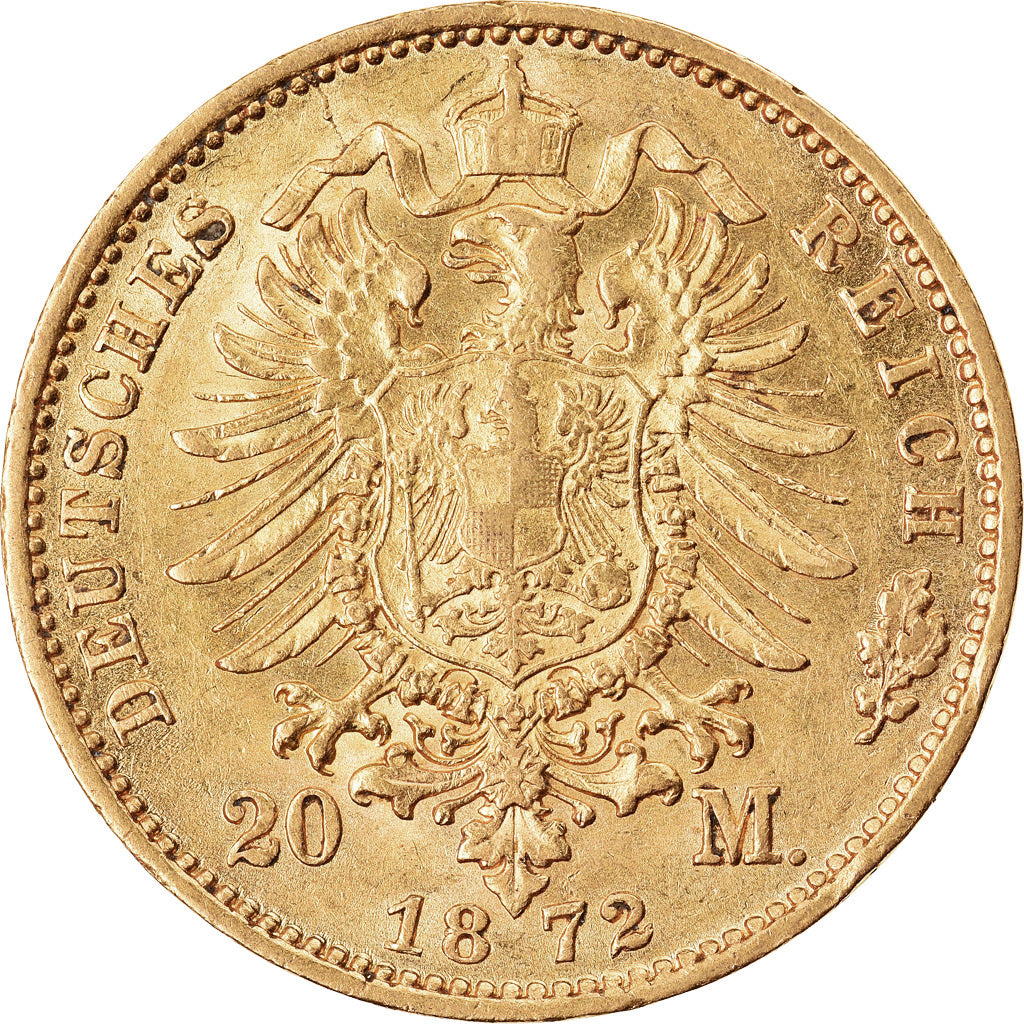 Monnaie, Etats allemands, PRUSSIA, Wilhelm I, 20 Mark, 1872, Berlin, TTB, Or