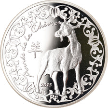 Francia, Monnaie de Paris, 10 Euro, Year of the Goat, 2015, Proof, FDC, Plata