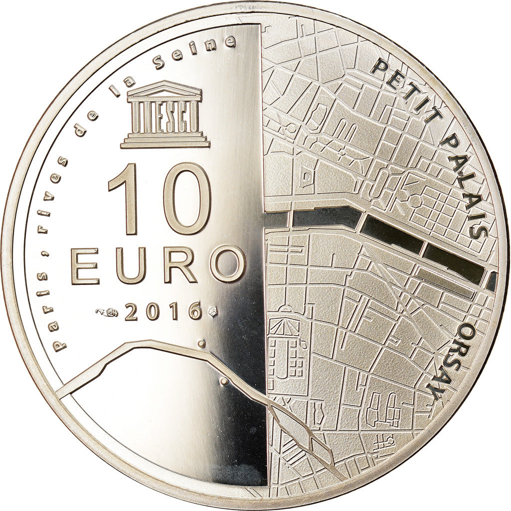 France, Monnaie de Paris, 10 Euro, Orsay - Petit Palais, 2016, Proof, MS(65-70)
