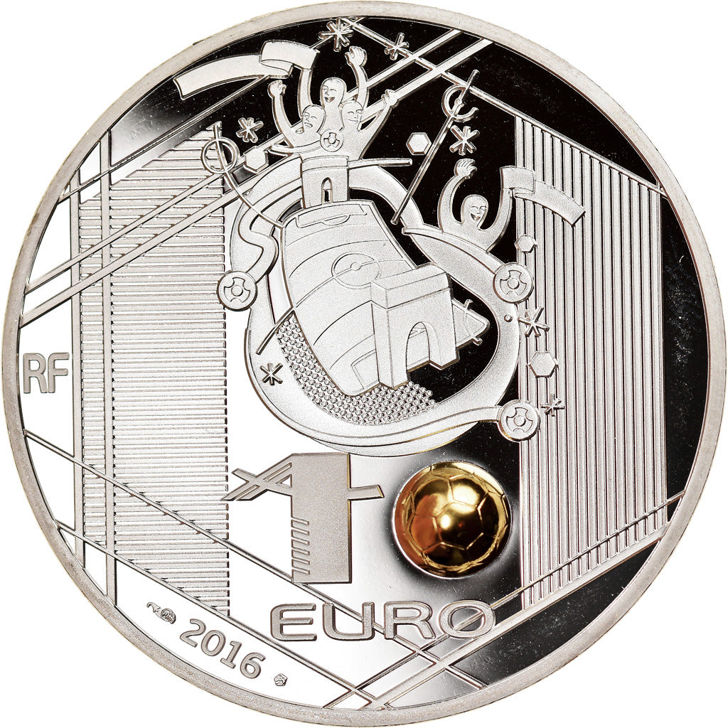 Frankrijk, Parijse munten, 10 Euro, UEFA Euro 2016, Tête, 2016, Proof, FDC