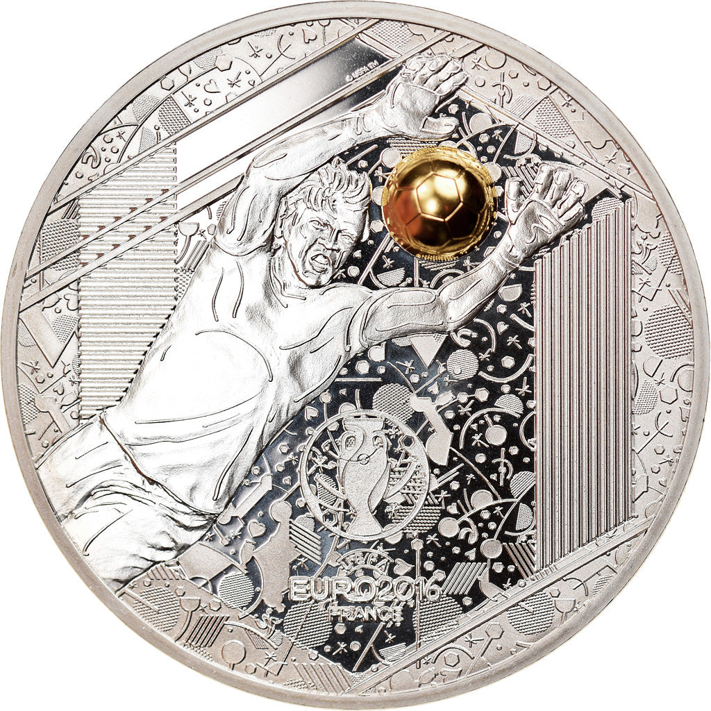 Francja, Monnaie de Paris, 10 Euro, UEFA Euro 2016, Gardien, 2016, Proof