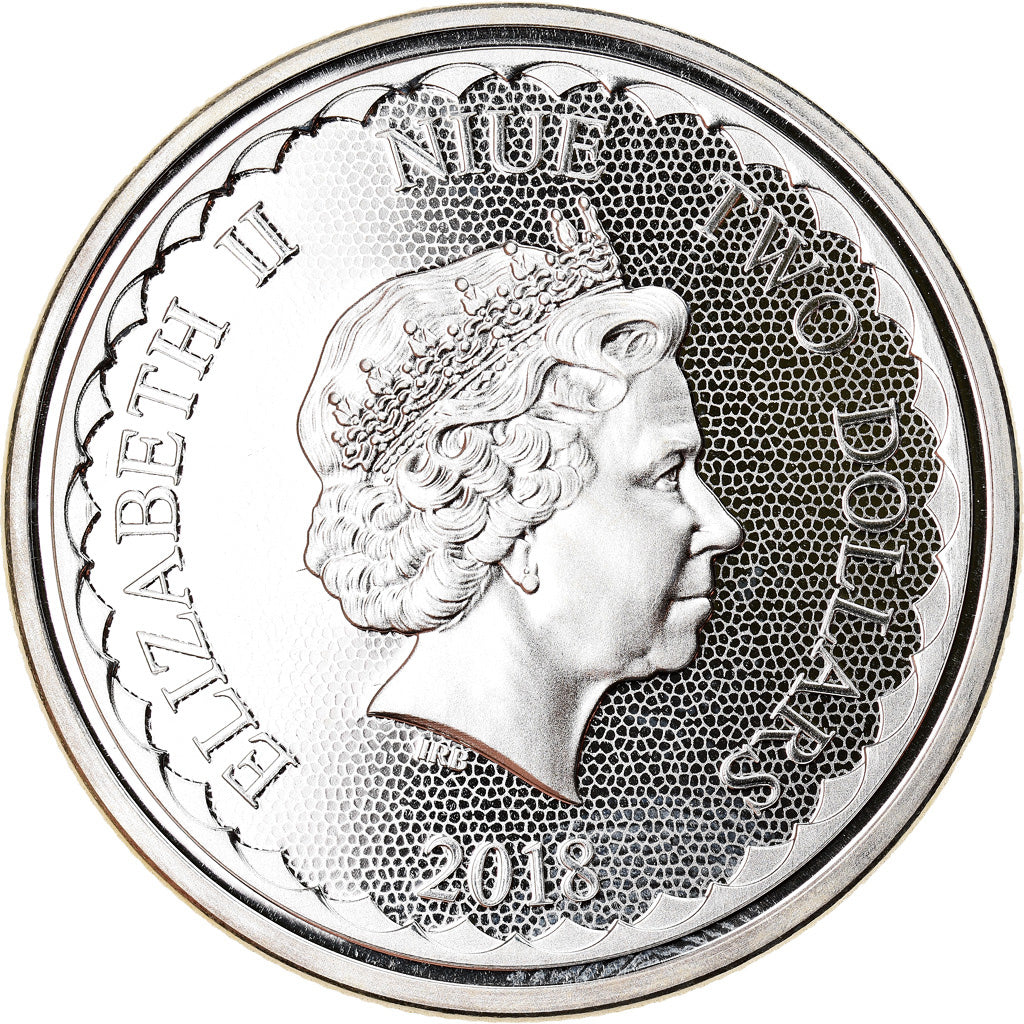 Moneda, Niue, Double Dragon, 2 Dollars, 2018, 1 Oz, FDC, Plata