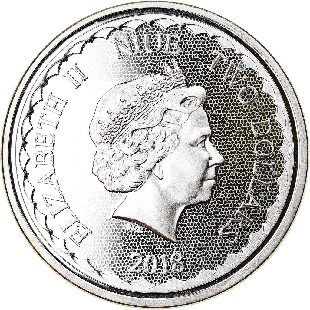 Monnaie, Niue, Double Dragon, 2 Dollars, 2018, 1 Oz, FDC, Argent