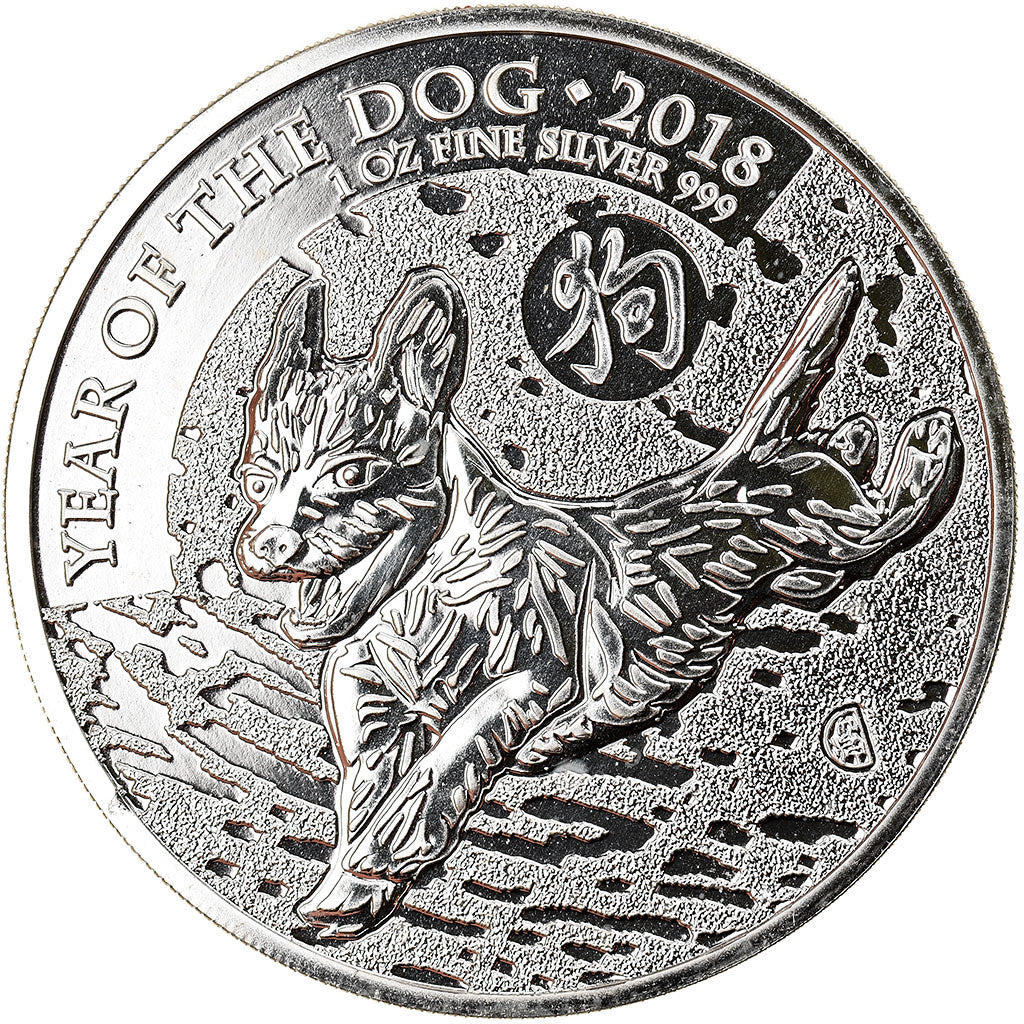 Münze, Großbritannien, Year of the Dog, 2 Pounds, 2018, 1 Oz, STGL, Silber
