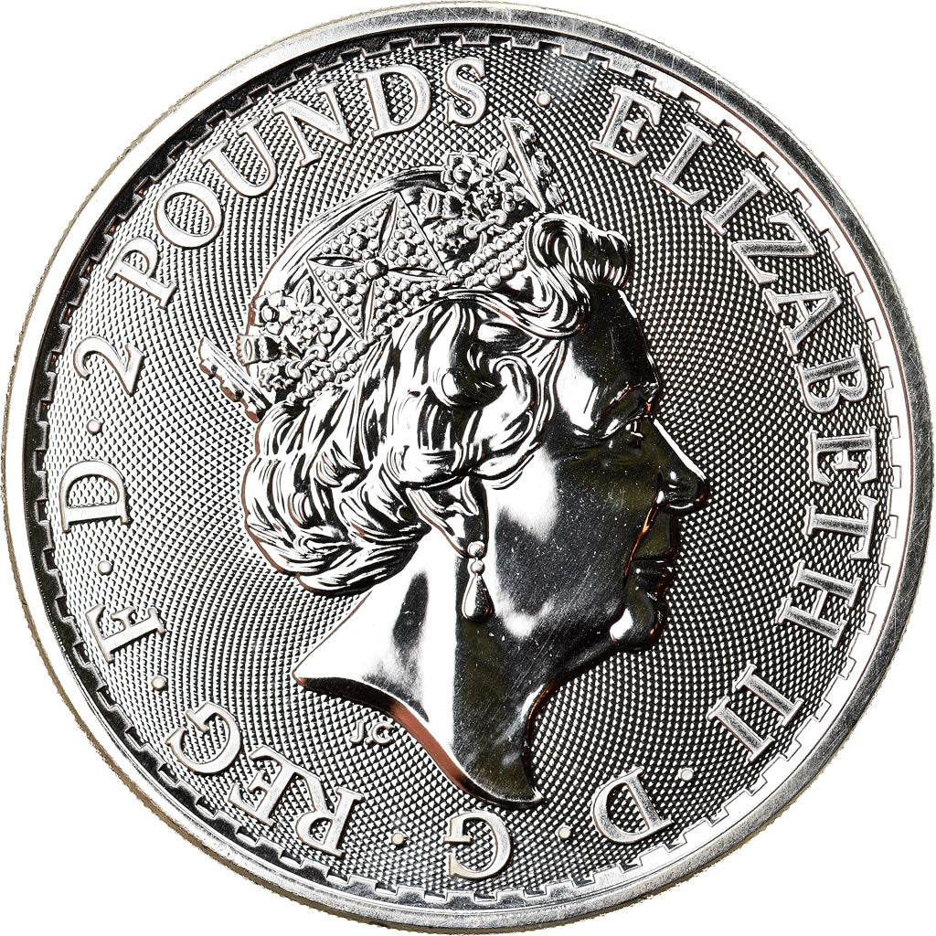 Coin, Great Britain, Britannia, 2 Pounds, 2018, 1 Oz, MS(65-70), Silver