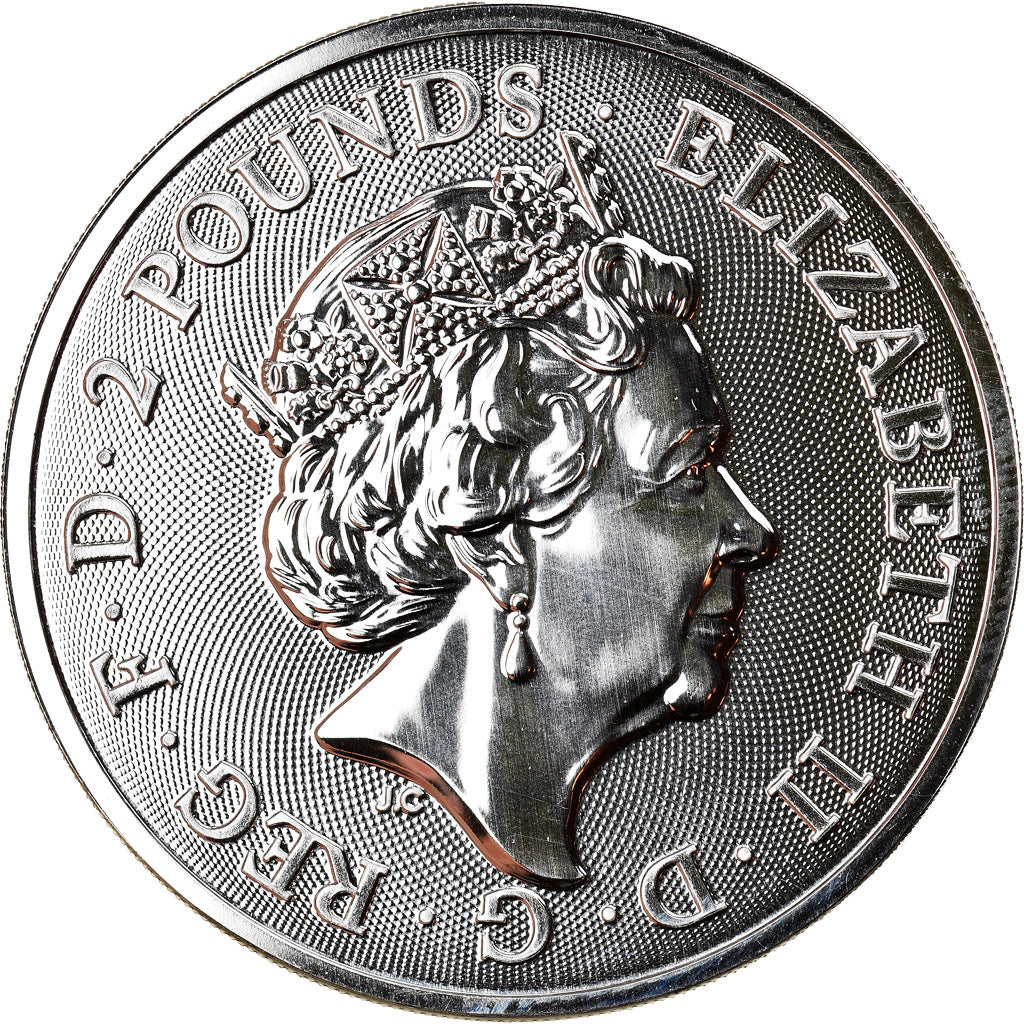 Coin, Great Britain, Tower Bridge, 2 Pounds, 2018, 1 Oz, MS(65-70), Silver