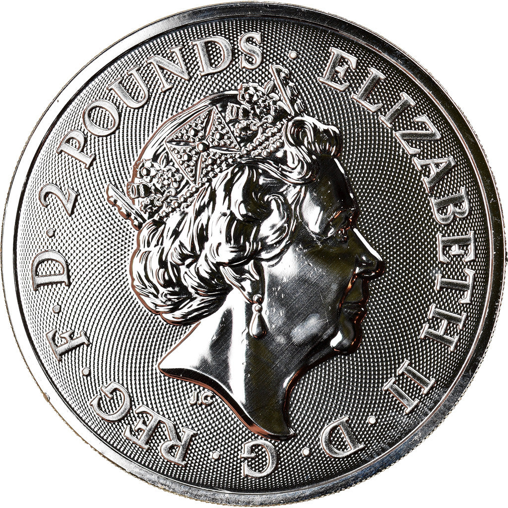 Coin, Great Britain, Tower Bridge, 2 Pounds, 2018, 1 Oz, MS(65-70), Silver