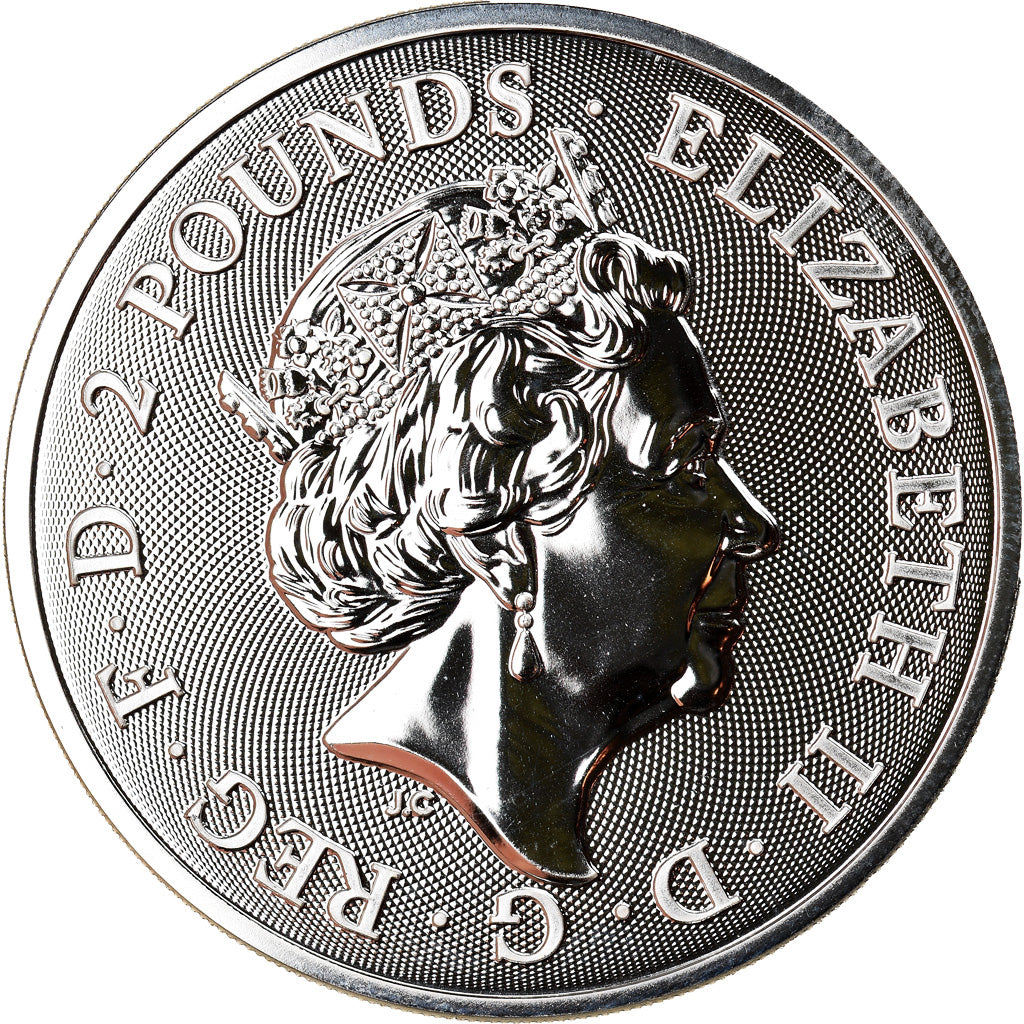 Coin, Great Britain, Buckingham Palace, 2 Pounds, 2019, 1 Oz, MS(65-70), Silver