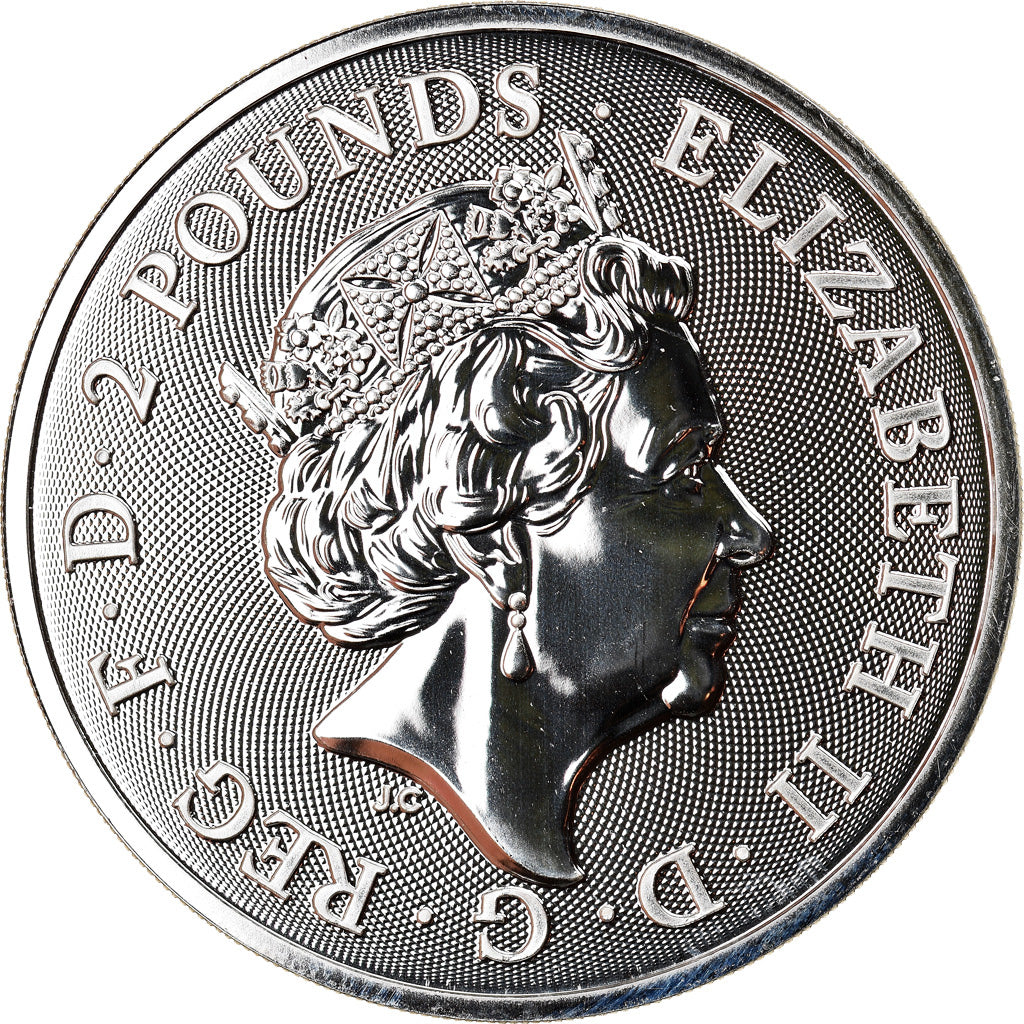 Coin, Great Britain, Trafalgar Square, 2 Pounds, 2018, 1 Oz, MS(65-70), Silver