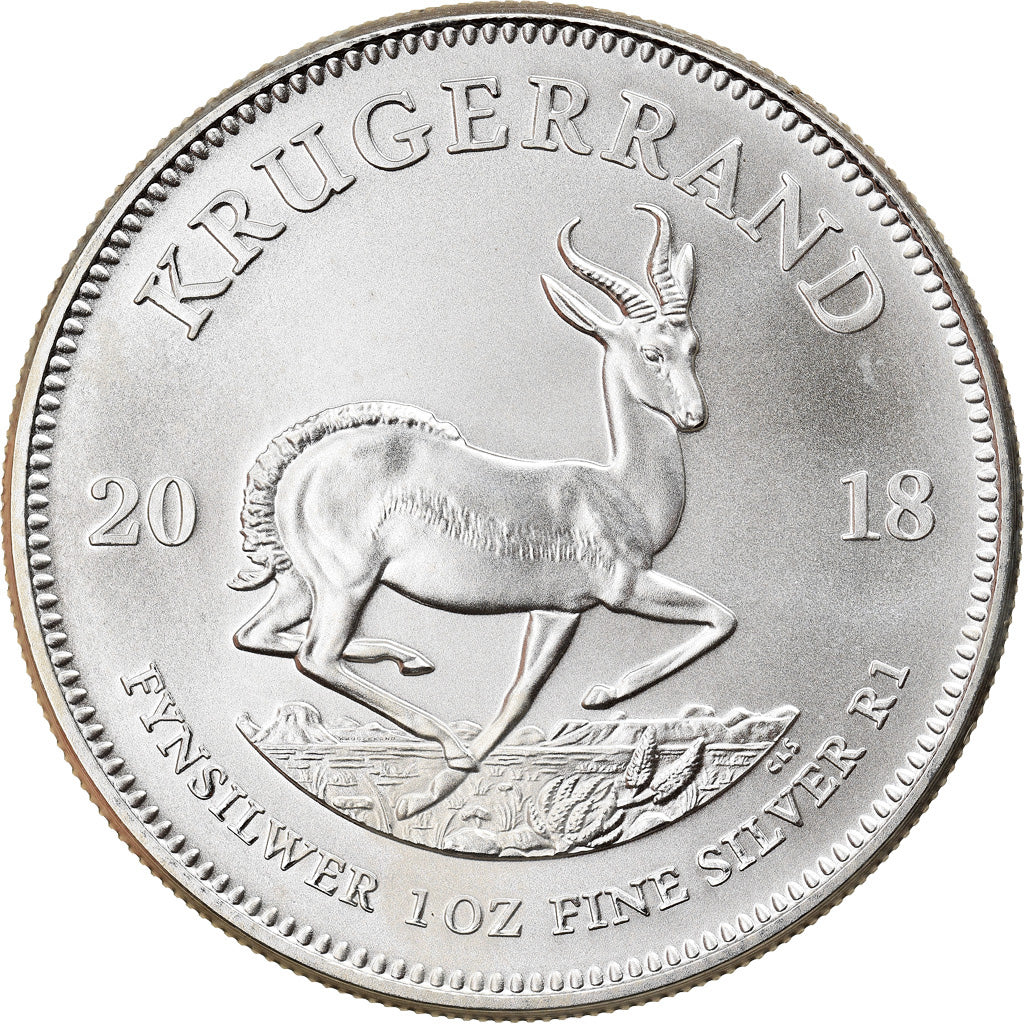 Coin, South Africa, Krugerrand, 2018, 1 Oz, MS(65-70), Silver