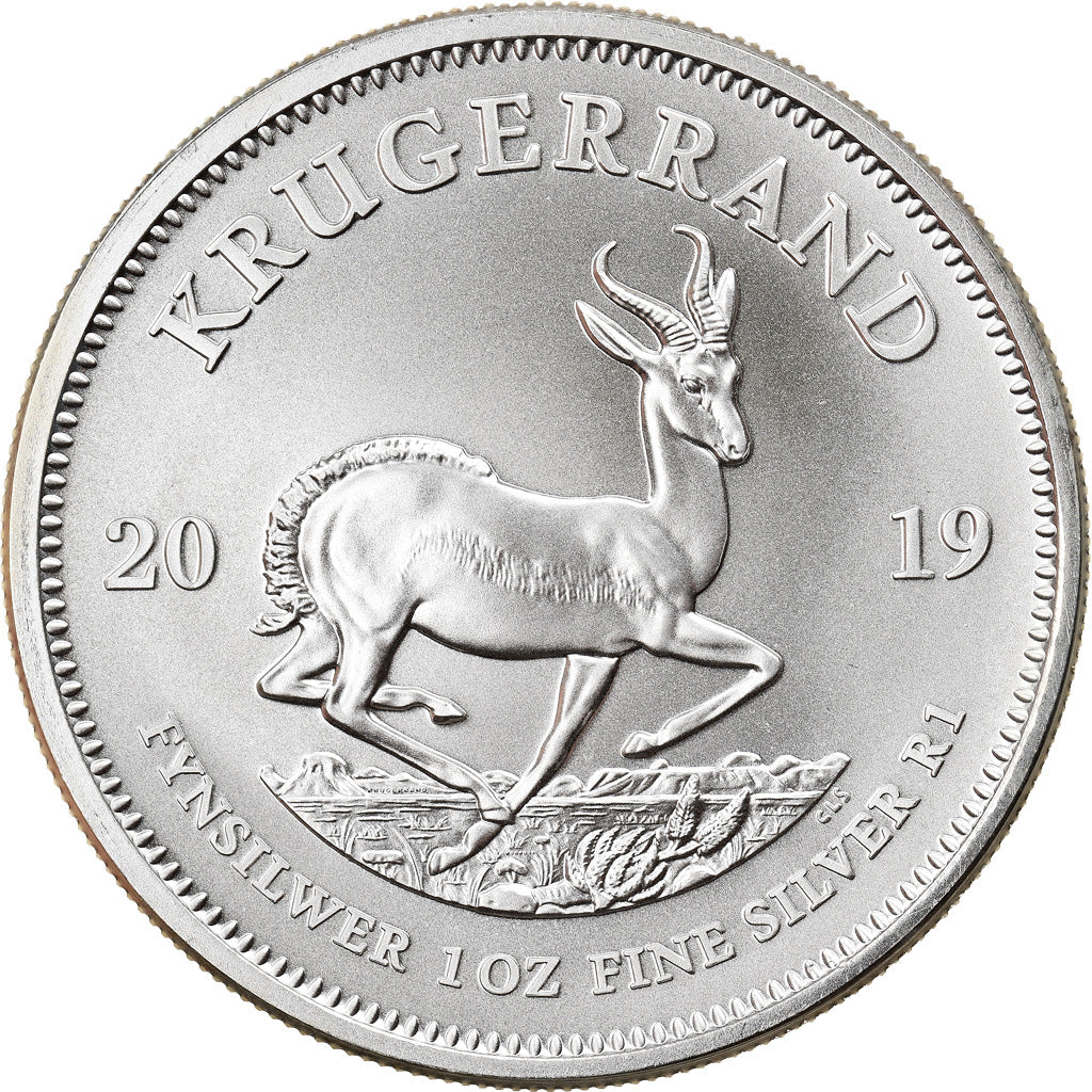 Coin, South Africa, Krugerrand, 2019, 1 Oz, MS(65-70), Silver