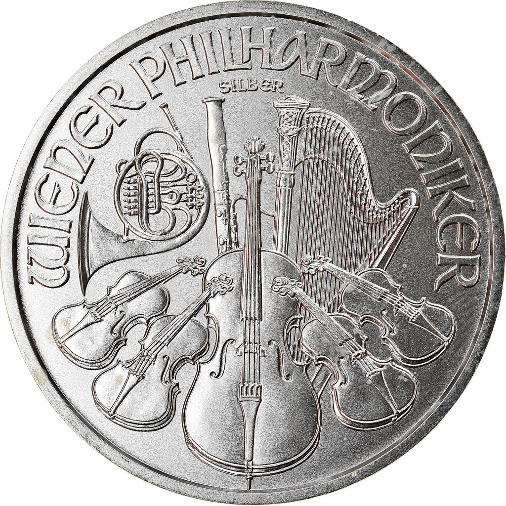 Coin, Austria, Philharmonic Orchestra, 1-1/2 Euro, 2018, 1 Oz, MS(65-70), Silver