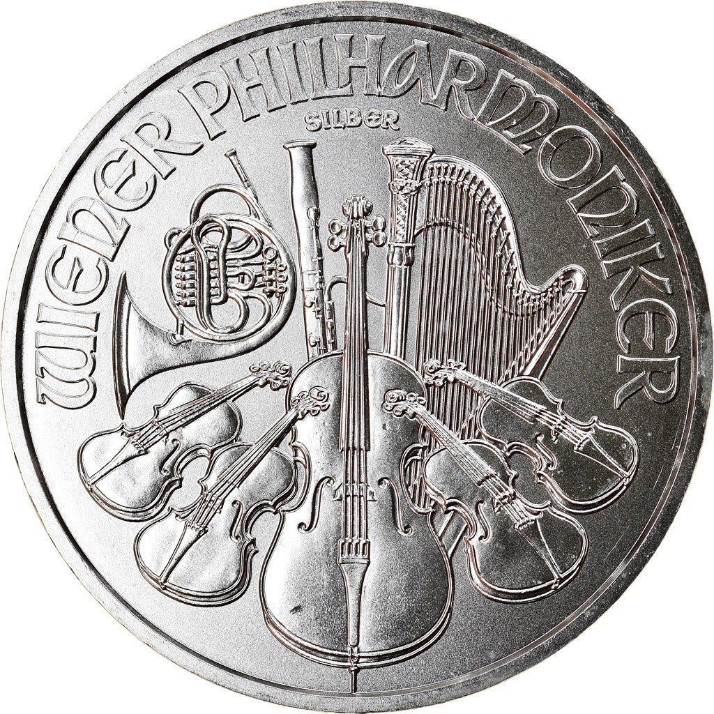 Coin, Austria, Philharmonic Orchestra, 1-1/2 Euro, 2018, 1 Oz, MS(65-70), Silver