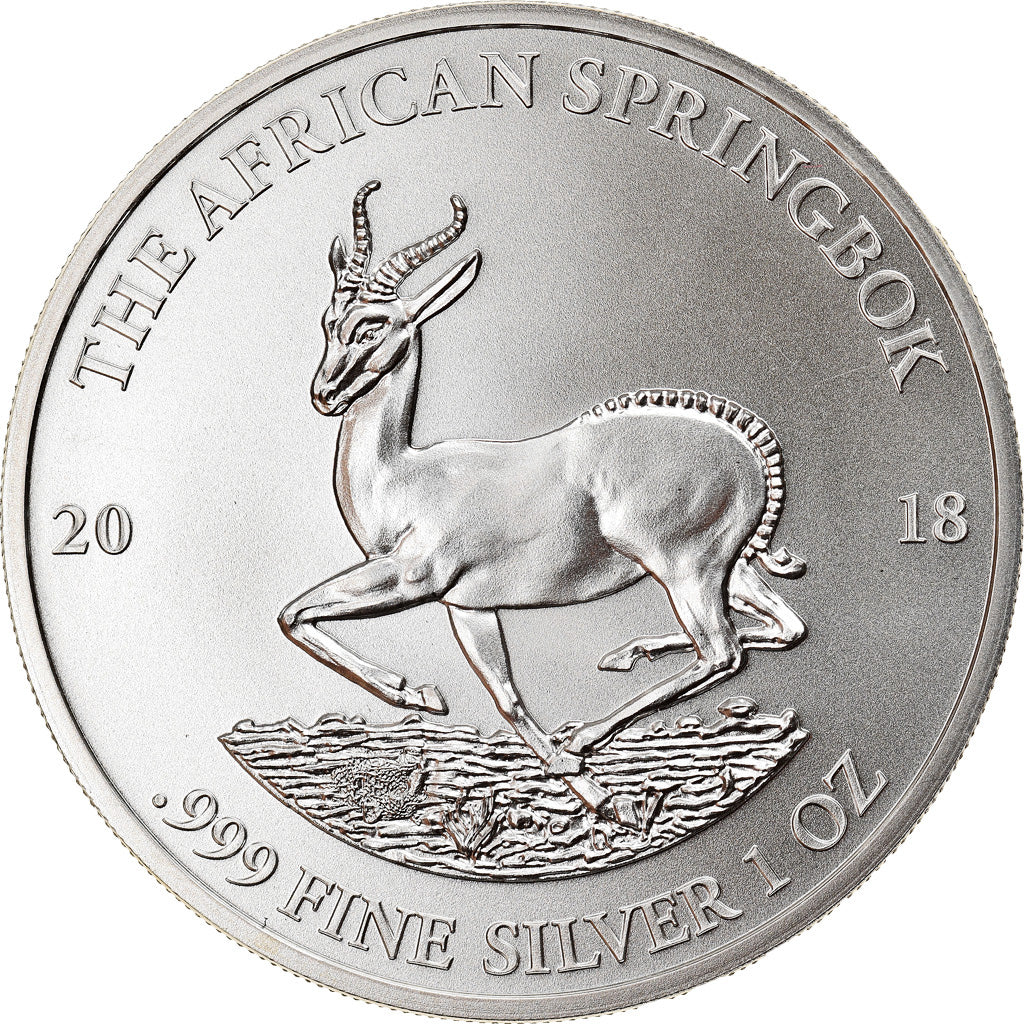 Coin, Gabon, African Springbox, 1000 Francs, 2018, 1 Oz, MS(65-70), Silver