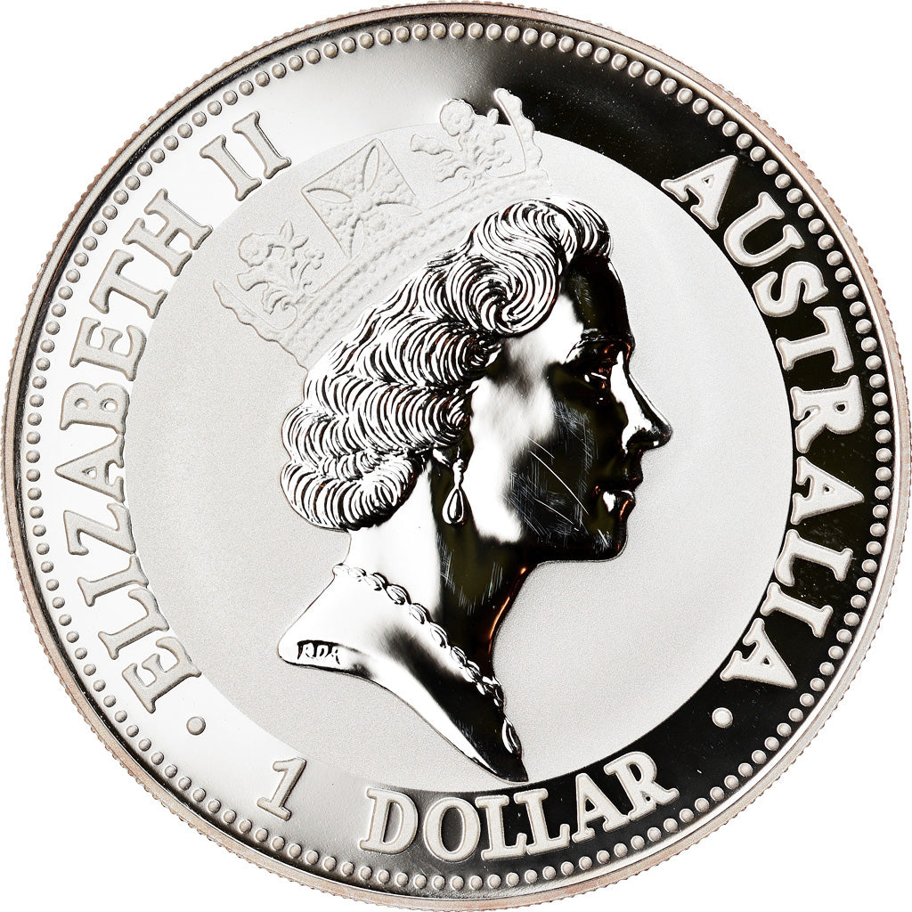 Coin, Australia, Australian Kookaburra, 1 Dollar, 1992, 1 Oz, MS(65-70), Silver