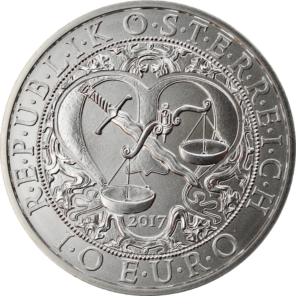 Austria, 10 Euro, Michael - The Protecting Angel, 2017, MS(65-70), Silver