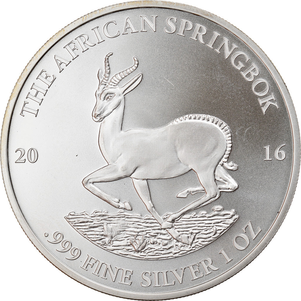 Coin, Gabon, African Springbox, 1000 Francs, 2016, 1 Oz, MS(65-70), Silver