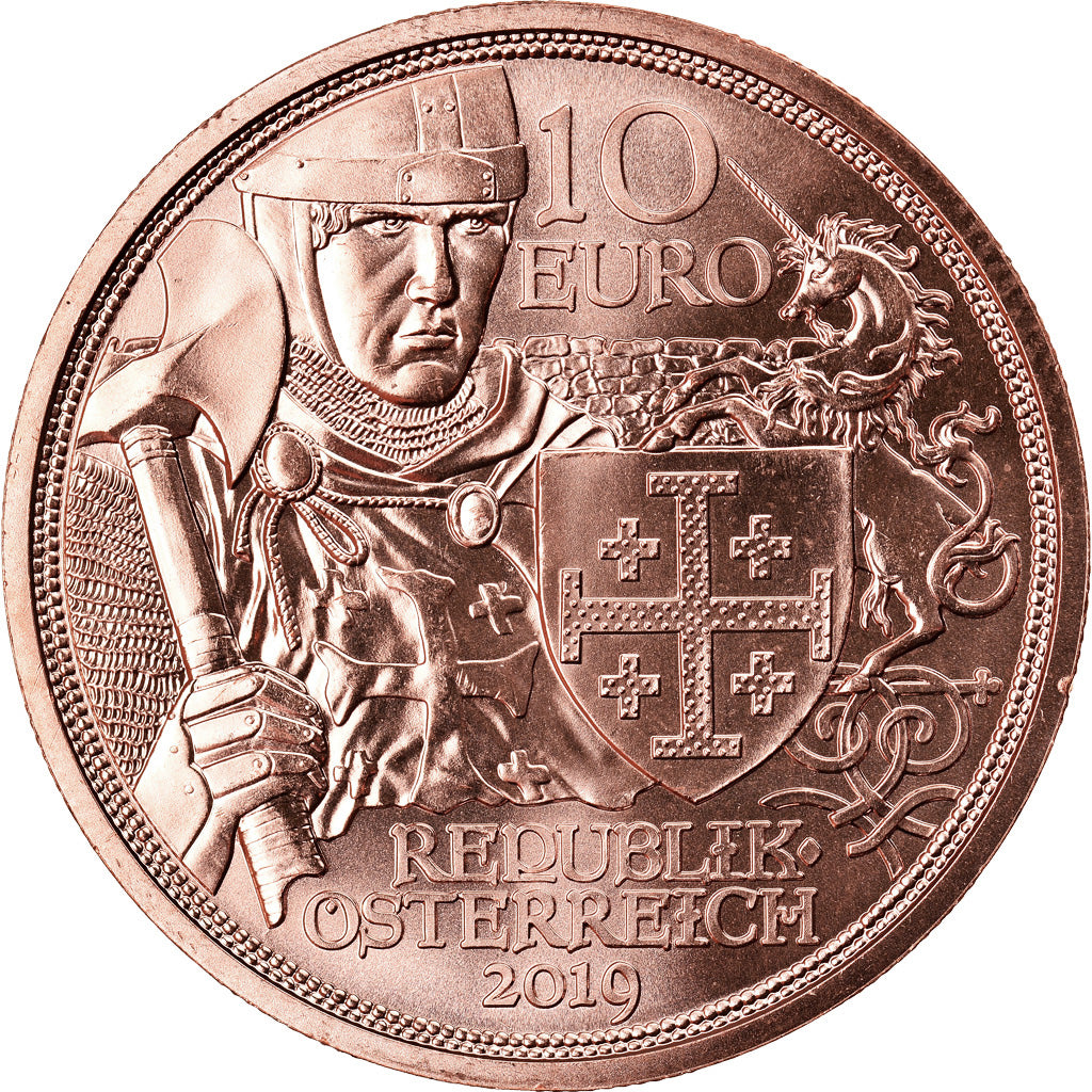 Austria, 10 Euro, Godfrey of Bouillon, 2019, MS(65-70), Silver