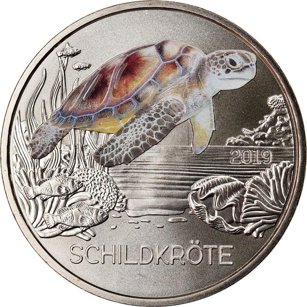 Autriche, 3 Euro, La Tortue, 2019, Colorisé, FDC, Copper-nickel
