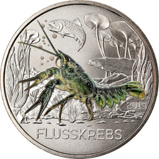 Austria, 3 Euro, The Crayfish, 2019, Colourized, MS(65-70), Copper-nickel