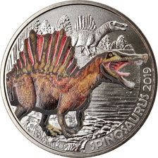 Austria, 3 Euro, Spinosaurus, 2019, Colourized, MS(65-70), Copper-nickel