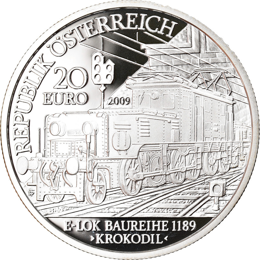 Austria, 20 Euro, The Electric Railway, 2009, Proof, MS(65-70), Silver