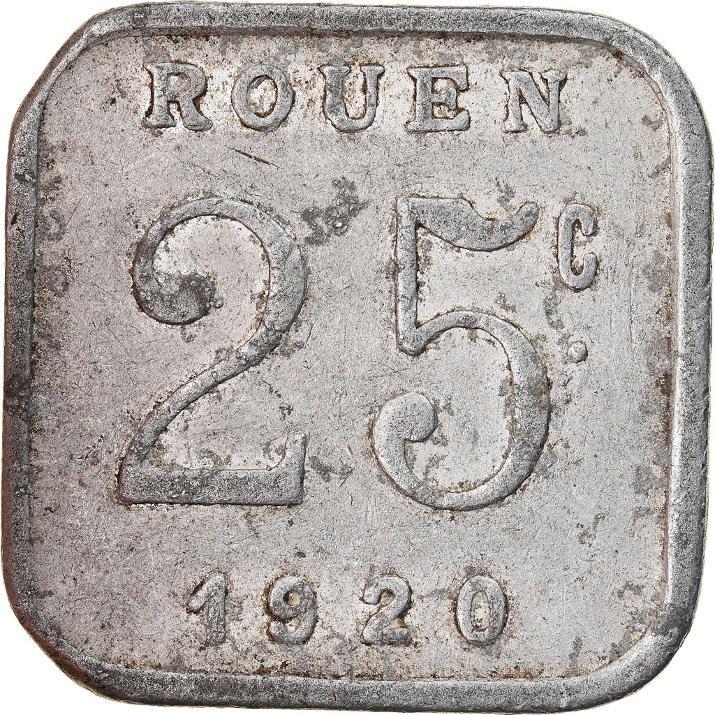 Münze, Frankreich, Ligue des Commerçants, Rouen, 25 Centimes, 1920, SS