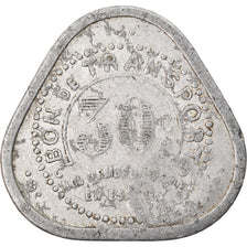 Coin, France, Compagnie des Tramways, Nantes, 30 Centimes, EF(40-45), Aluminium