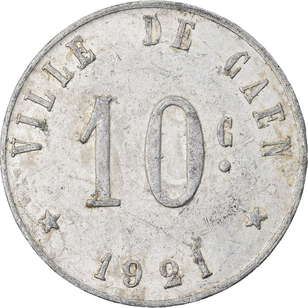 Monnaie, France, Union Commerciale et Industrielle, Caen, 10 Centimes, 1921