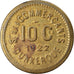 Monnaie, France, Société des Commerçants, Dunkerque, 10 Centimes, 1922, TTB