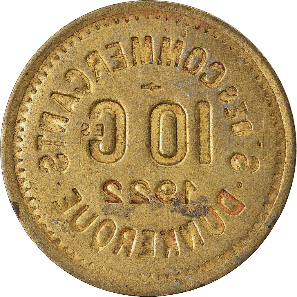 Münze, Frankreich, Société des Commerçants, Dunkerque, 10 Centimes, 1922