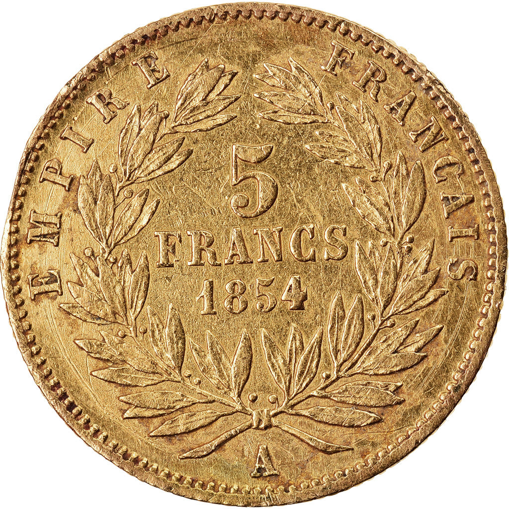 Coin, France, Napoleon III, 5 Francs, 1854, Paris, Petit module, EF(40-45)