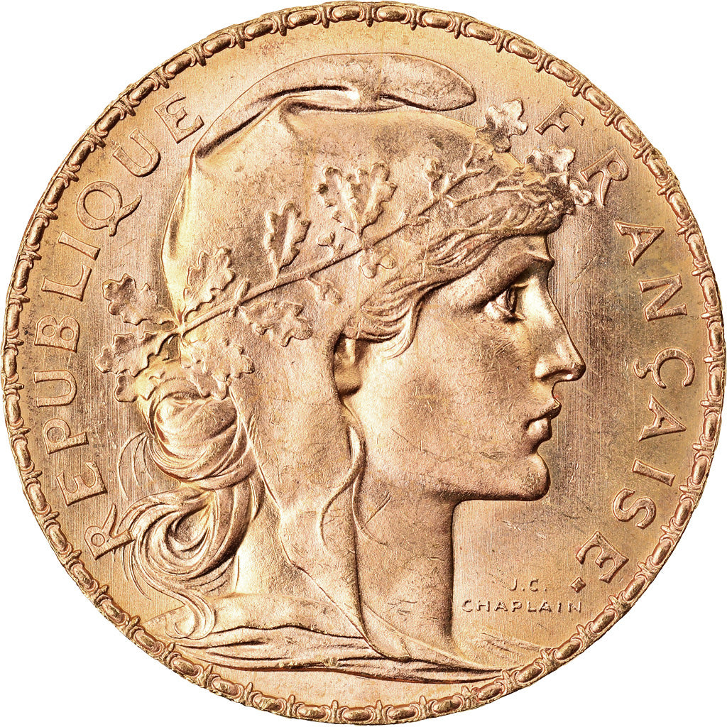 Moneda, Francia, Marianne, 20 Francs, 1910, Paris, FDC, Oro, KM:857